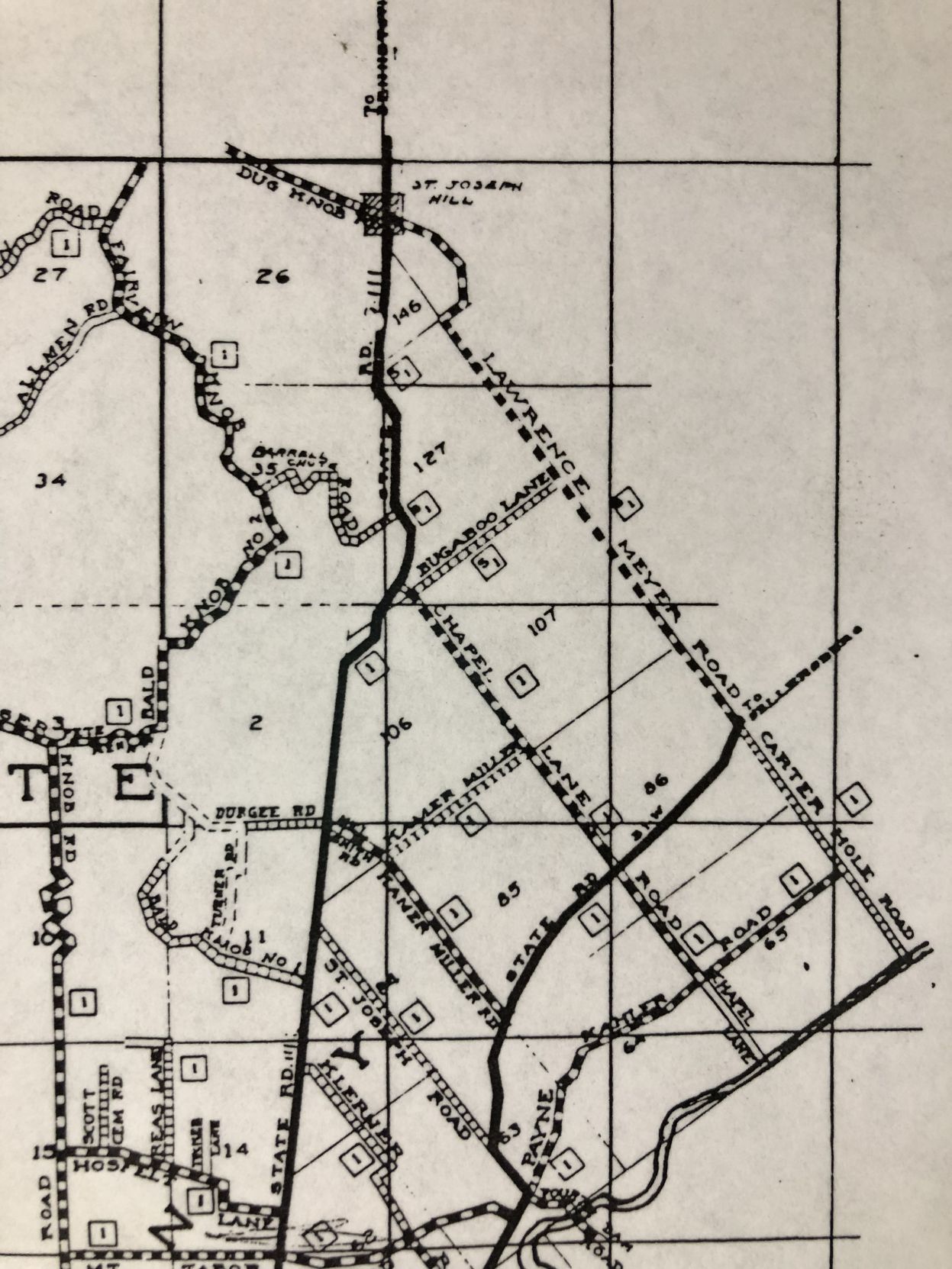 Bugaboo lane - 1935 map
